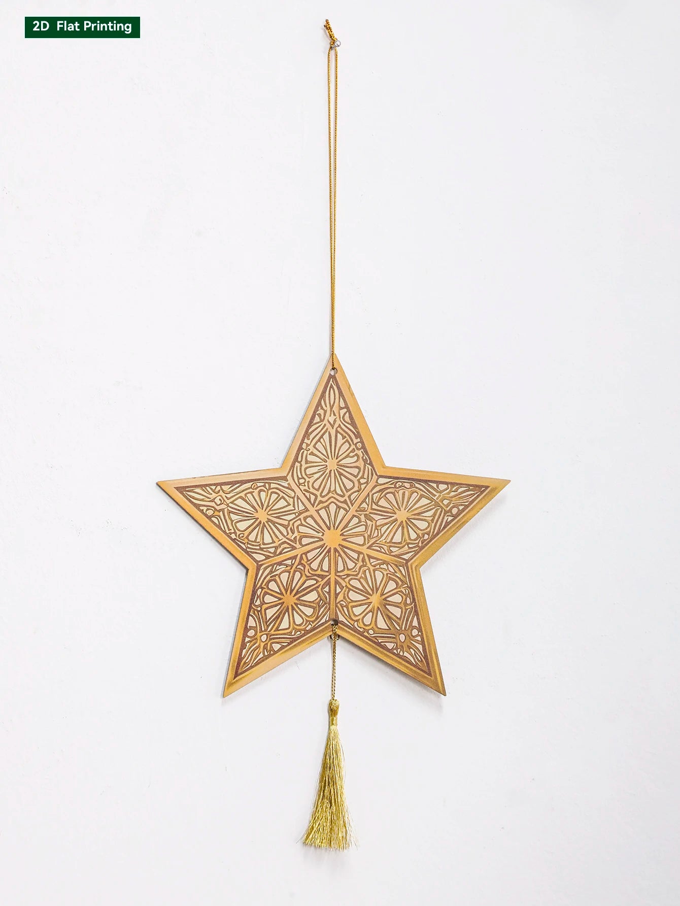 Ramadan Kareem Wall Hanging Decor Islamic Moon Star Lantern Ornaments with Tassel Muslim Festival Decoration for Home Party Gift