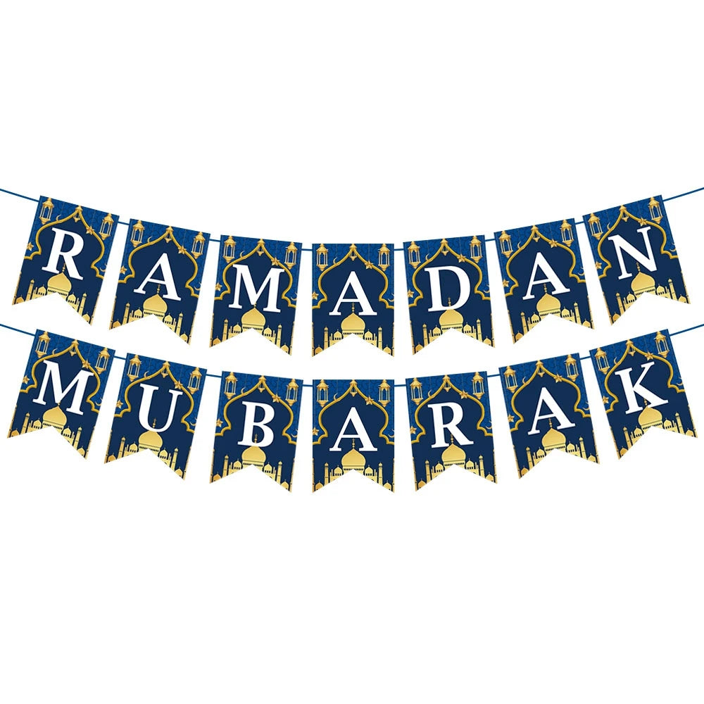 2024 Eid Mubarak Decor Banner Ramadan Mubarak Banner Kareem Ramadan Decoration for Home Islamic Muslim Party Decor Eid Al Adha