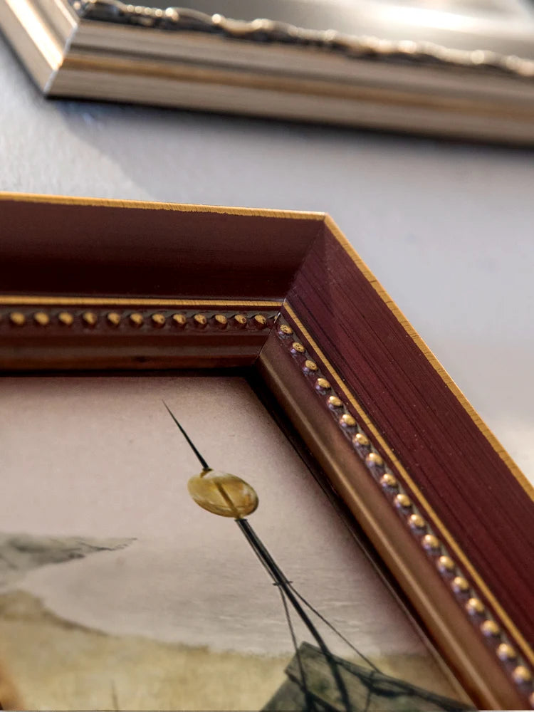 Retro Wall Decoration Photo Wall Photo Frame Combination, Wooden Photo Frame Photo Display Storage 10-Piece Set