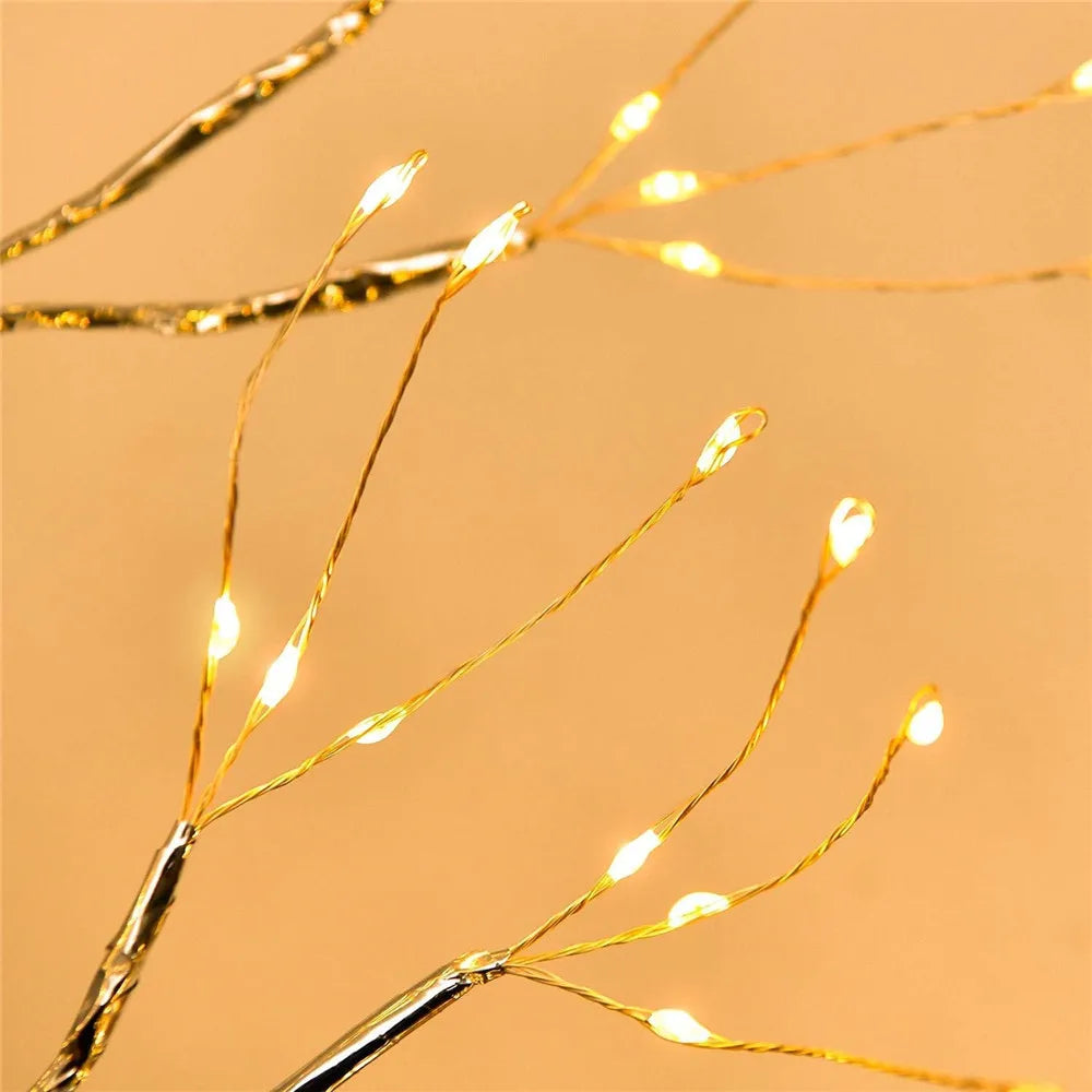 Light Tree Table Top LED Shimmery Tree Light USB/Battery-Powered Touch Switch Night Light Branch Lights for Holiday Home Decor