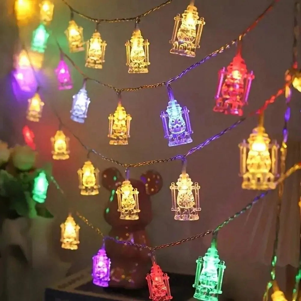 1pc Ramadan Lantern String Lights,59.06/118in LED Fairy Lights for Home Decor,Mosque,Islamic Festival,Religious Celebration