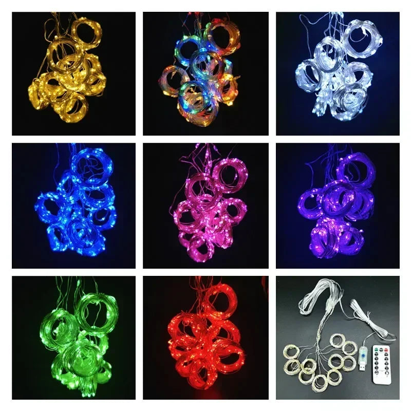 Curtain Lights LED 8 Modes Fairy Light Wedding Valentine's Day USB Plug Curtain Garland Ramadan EID Mubarak Decoration for Home