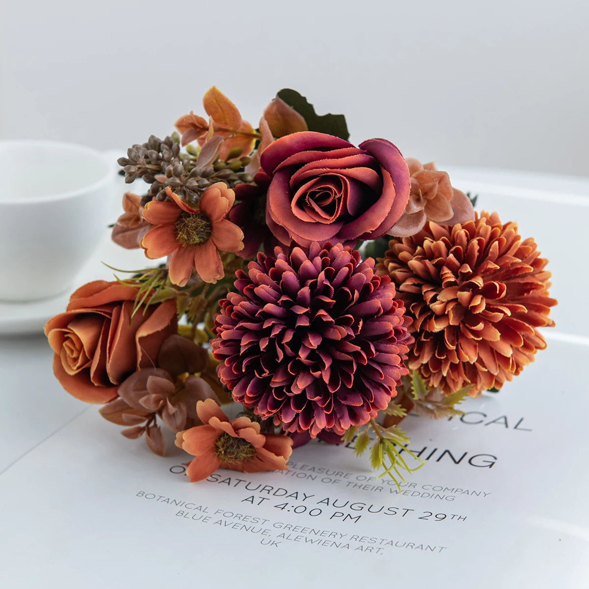 Simulated silk chrysanthemum roses, weddings, Valentine's Day, Eid al Fitr, Mother's Day, home decor, outdoor garden accessories