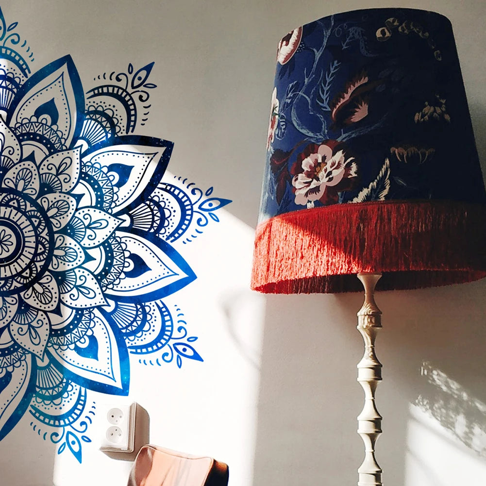 Mandala Lotus PVC Wall Sticker Eid Mubarak Lotus Flower Datura Zen Decorative Decals Sticker 30x90cm Home Wall Decoration