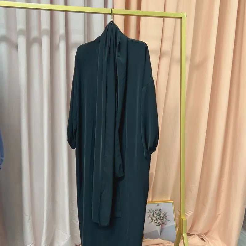 Ramadan One Piece Muslim Prayer Garment Women Hijab Abaya Maxi Dress Khimar Burqa Islamic Clothing Overhead Arab Robe