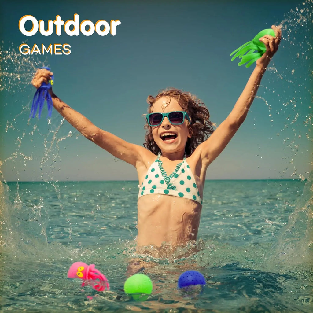 Octopus Water Balls Pool Toys for Kids Sensory Octopus Water Bomb Splash Balls Toddler Bath Toy Swimming Pool Floating Swim Toys