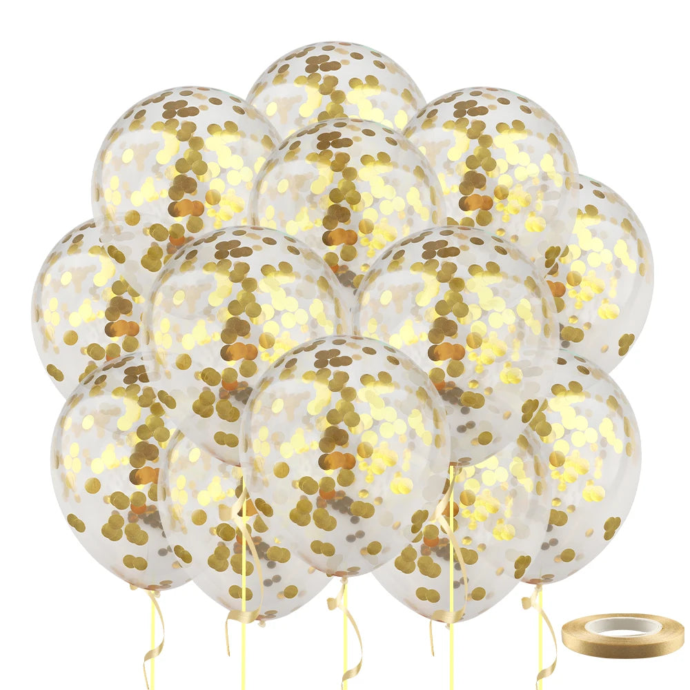20pcs 12inch Confetti Metallic Metal Balloons Gold Blue Pink Latex Ballon Wedding Birthday Party Decoration Baby Shower Globos