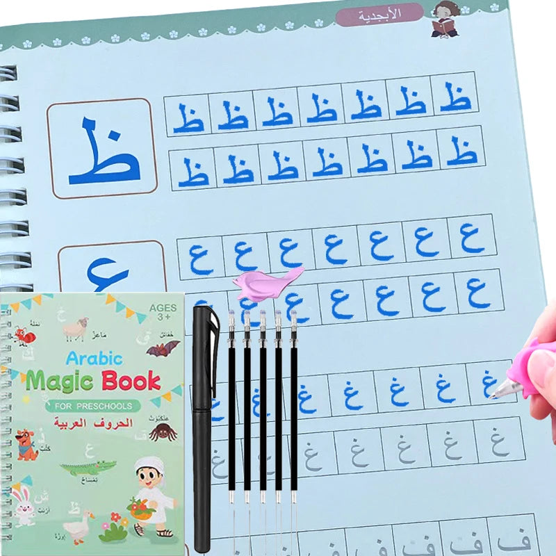 Kids Arabic Reusable Copybook with Pen Magical Writing Book