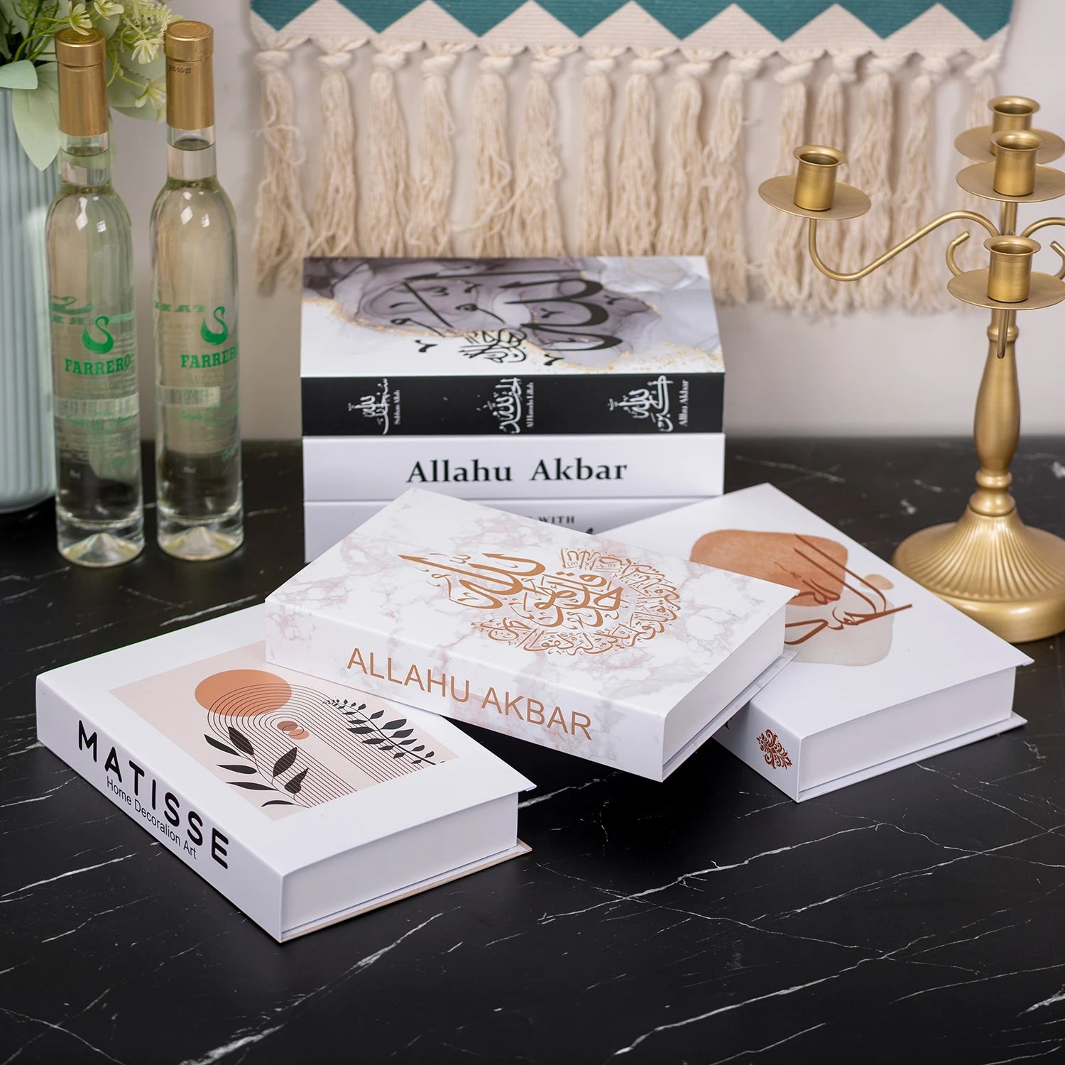 Islamic Luxury Fake Books Decorative Storage Box for Home