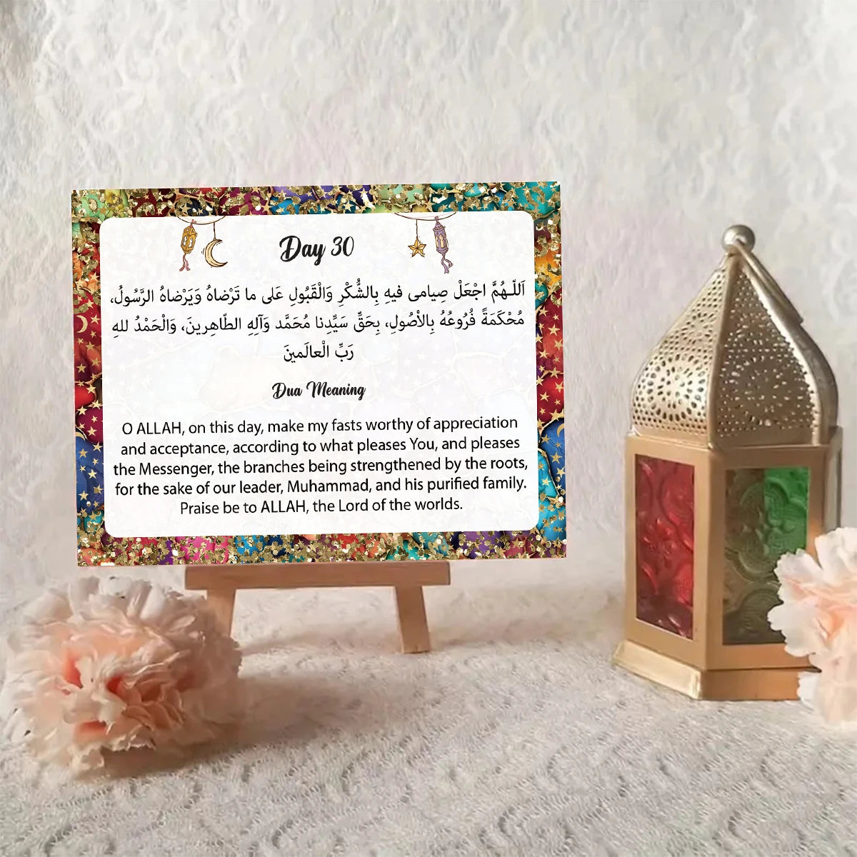 30pcs Ramadan 30 Days Holy Month Dua Cards With Arabic Text,English Translation For Islamic Prayer Reflection,Worship,Eid Gifts