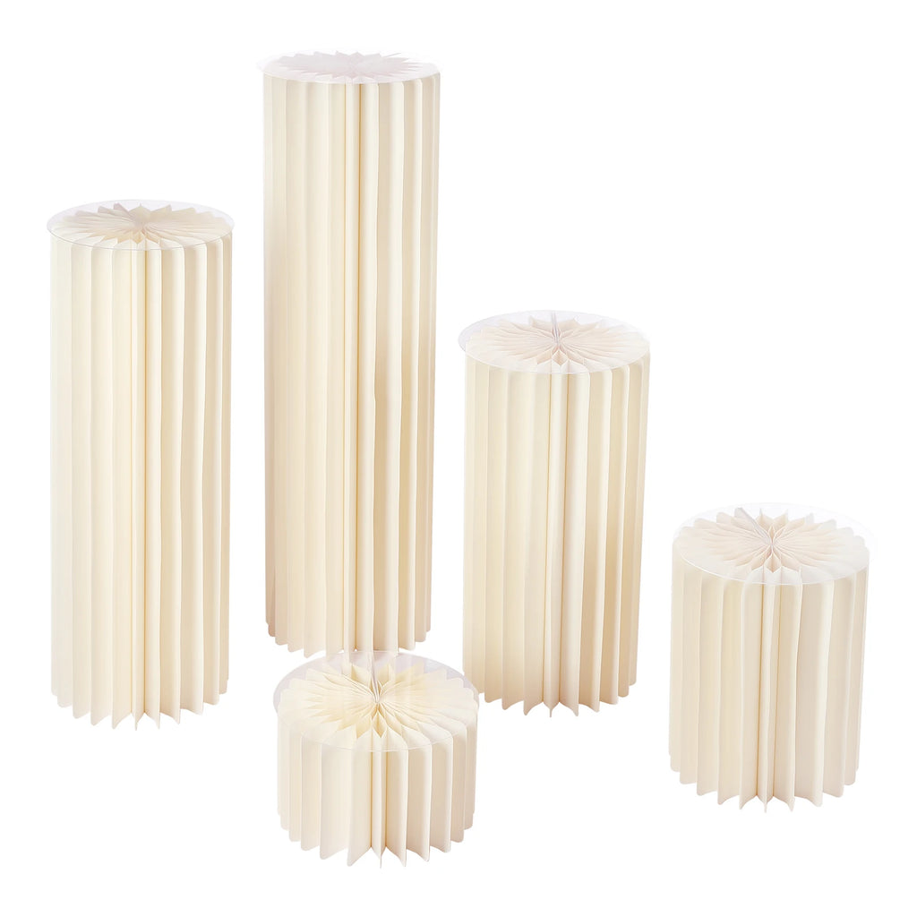 5Pcs Foldable Cardboard Flower Stands Wedding Centerpieces Display Dessert Table Column for Party Garden Decor 20+40+60+80+100cm