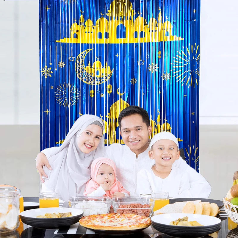 Ramadan Decorations 2026 Pulling Flag Eid Mubarak Hanging Banner Islamic Muslim Party Party Moon Star Castle Hanging Flag