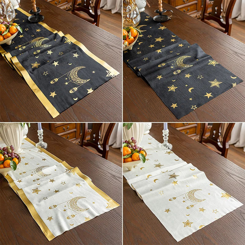 Eid Mubarak Table Runner 2026 Ramadan Decorations Kitchen Dining Table Decoration Muslim Party Decor