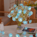 20LEDs Artificial Rose Flower String Light Valentine's Day Decor Wedding Party Garland Fairy Lamp Room Decoration Ramadan 2026