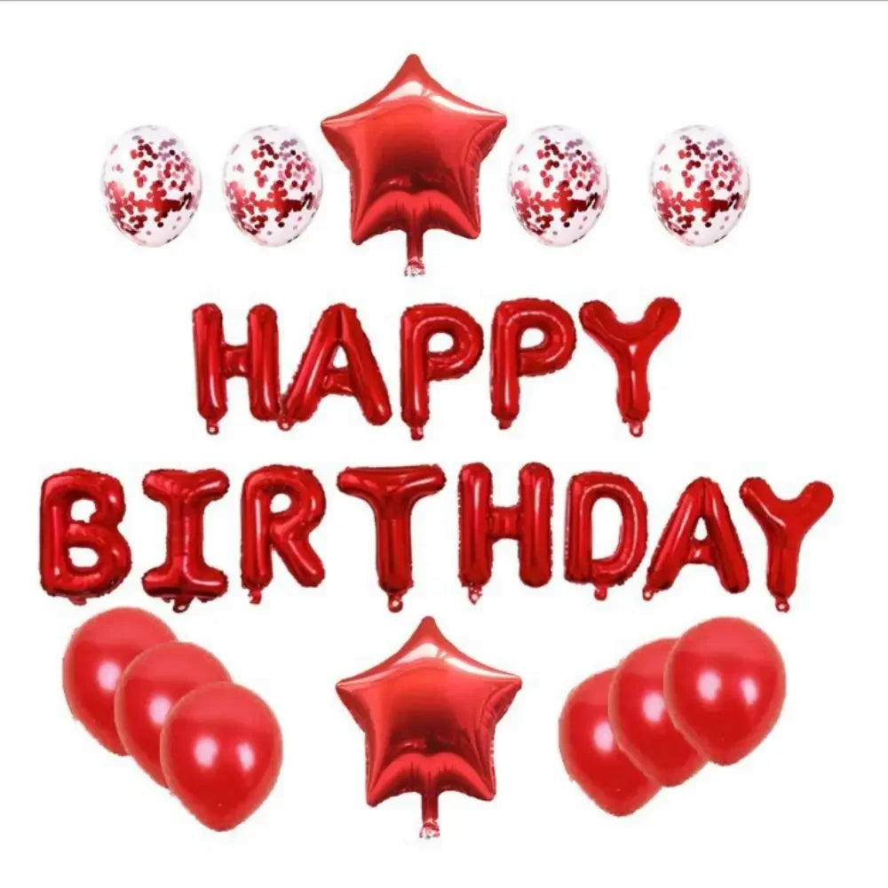 25pcs/set Happy Birthday Balloons Set Foil Letter Balloon Garland Bunting Banners Kids Birthday Party Babay Shower Decoration