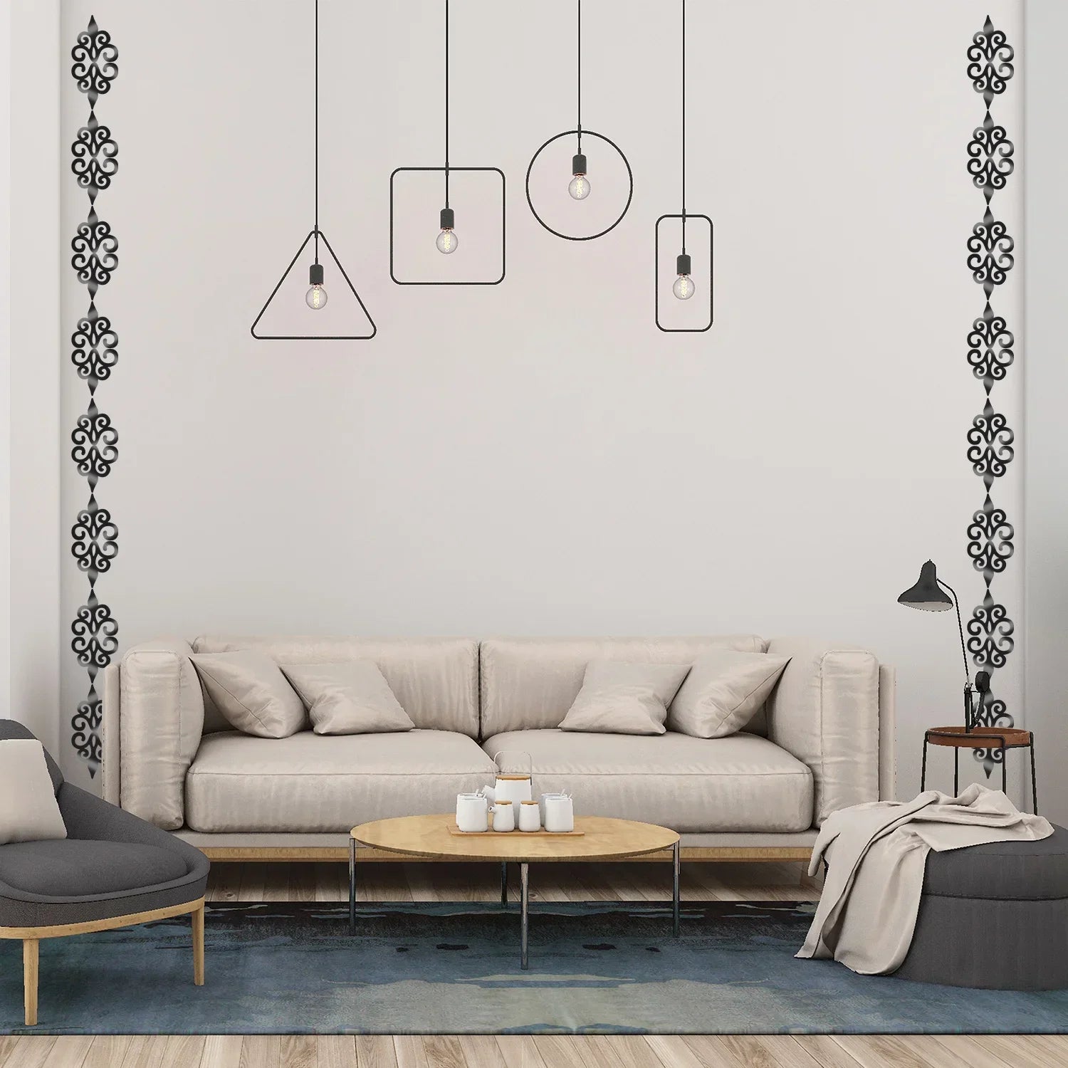 10Pcs 3D Acrylic Mirror Diagonal Lace Wall Stickers Porch Wardrobe Border Decoration Wall Decals Peel & Stick Home Decoration