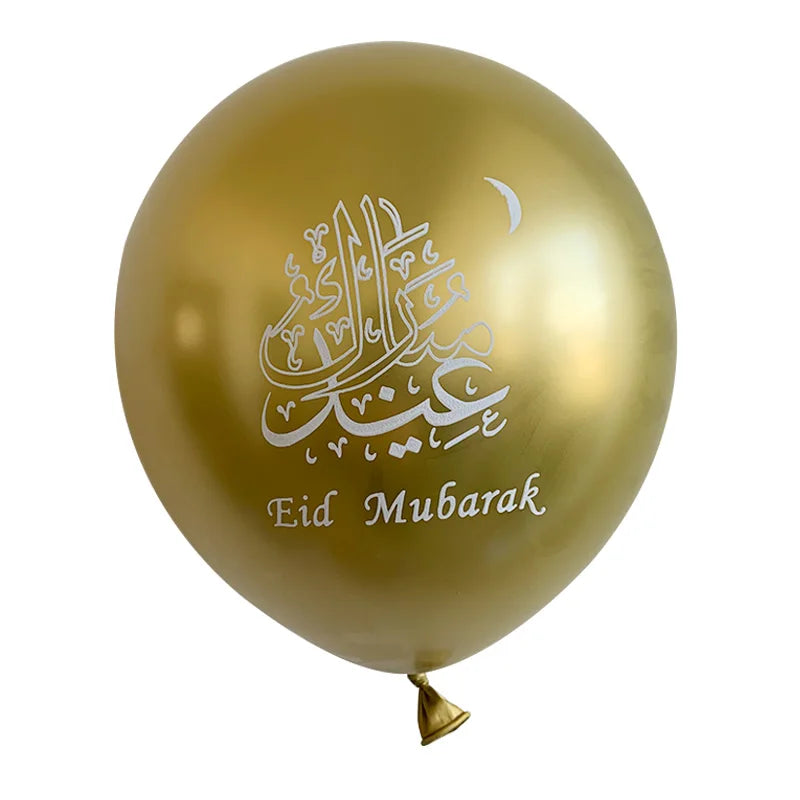 10Pcs Eid Mubarak Latex Balloon Ramadan Kareem Decoration Air Globos Ramadan Mubarak Muslim Islamic Festival Party Supplies 2024