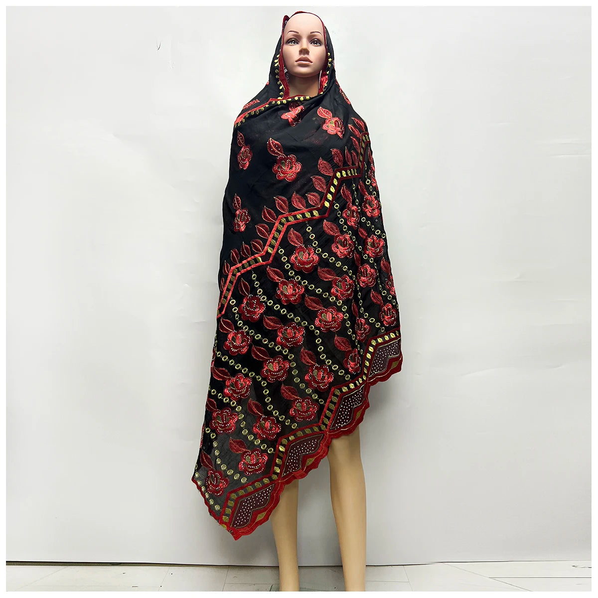 2026 New Dubai Scarf For Muslim Women African 100% Cotton Hijab Islam Hijab Pashmina Turban Headscarf Embroidery Shawls
