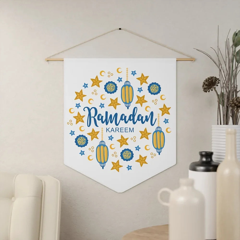 Ramadan Door Sign Ramadan Mubarak Kareem Flag Bunting Islamic Muslim Iftar Suhoor Eid Al Adha Kids Family Nursery Hanging Decor