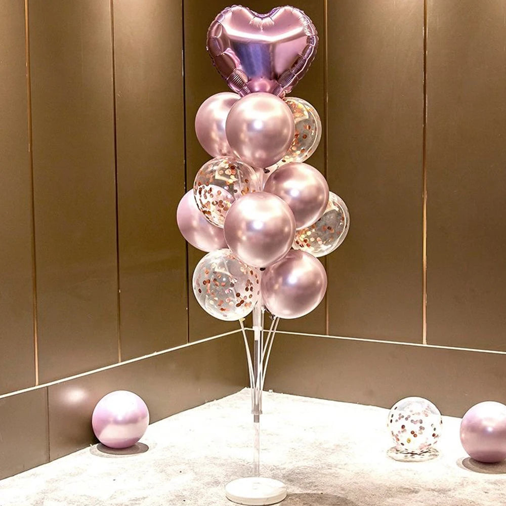 Runto 2 sets Balloon Stand with Base, Balloon Column Stand for Wedding Christmas New Year Birthday Graduation Party Decor
