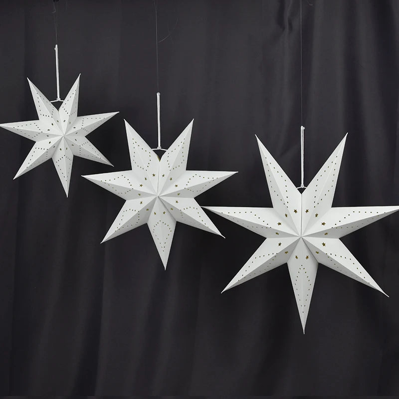 Eid Mubarak Decoration Hollow Star Hanging Pendant Ramadan Kareem LED Light Lantern 2025 Islamic Muslim Party Supplies Birthday