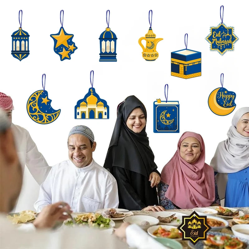 2026 Eid Mubarak Pulling Flag Ramadan Hanging Pendants Decoration  Middle East Festival Party Islamic Muslims Decor Ornaments