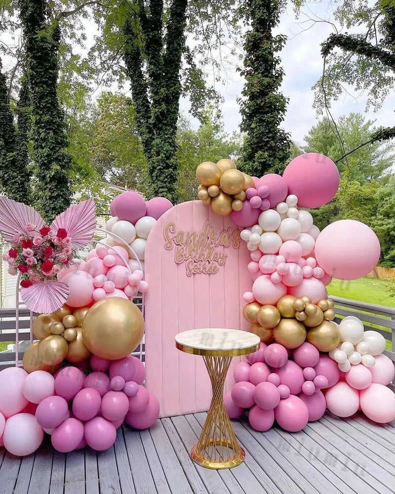 Macaron Pink Balloon Garland Arch Kit Wedding Birthday Party Decor Kids Rose Gold Latex Balloons Baby Shower Decorations Chain