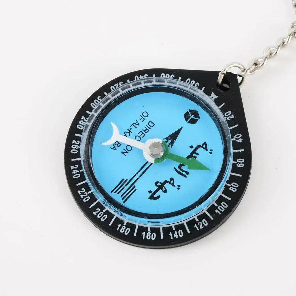 Multi-Functional Travel Compass Keychain with Qibla Direction for Prayer, Outdoor Adventure Tool for Mountaineering Backpacking