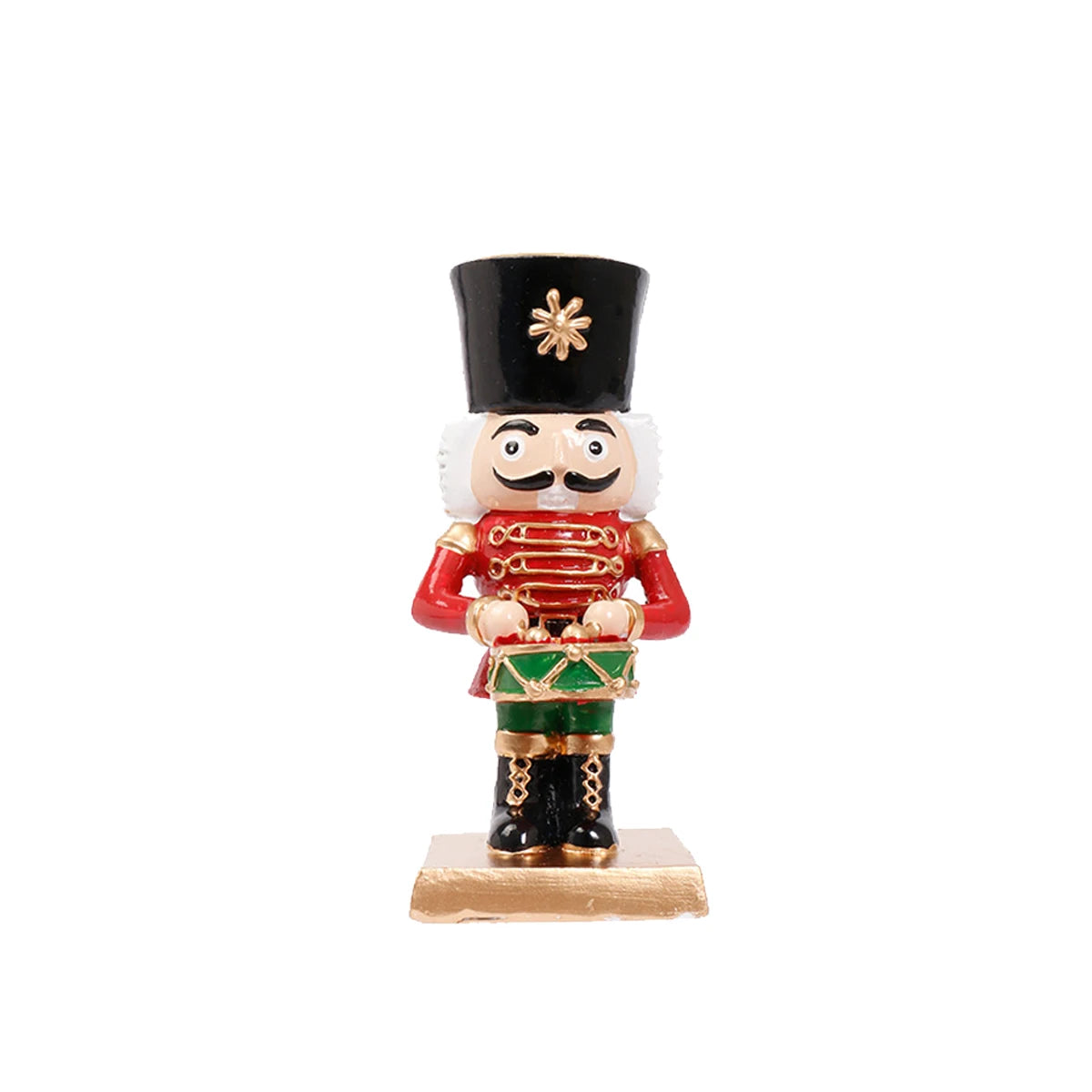 Nutcracker Candle Holder Adorable Figurine Tabletop Christmas Decor Festive Home Decoration Holiday Shelf Table Centerpiece
