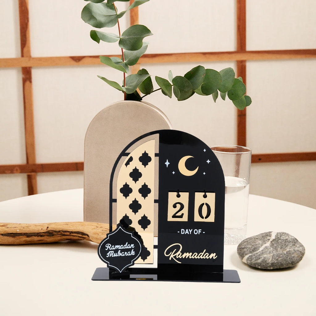 Ramadan Kareem Countdown Calendar Ornament Eid Mubarak Decoration 2025 For Home Muslim Islamic Festival Eid Al-Fitr Party Favors