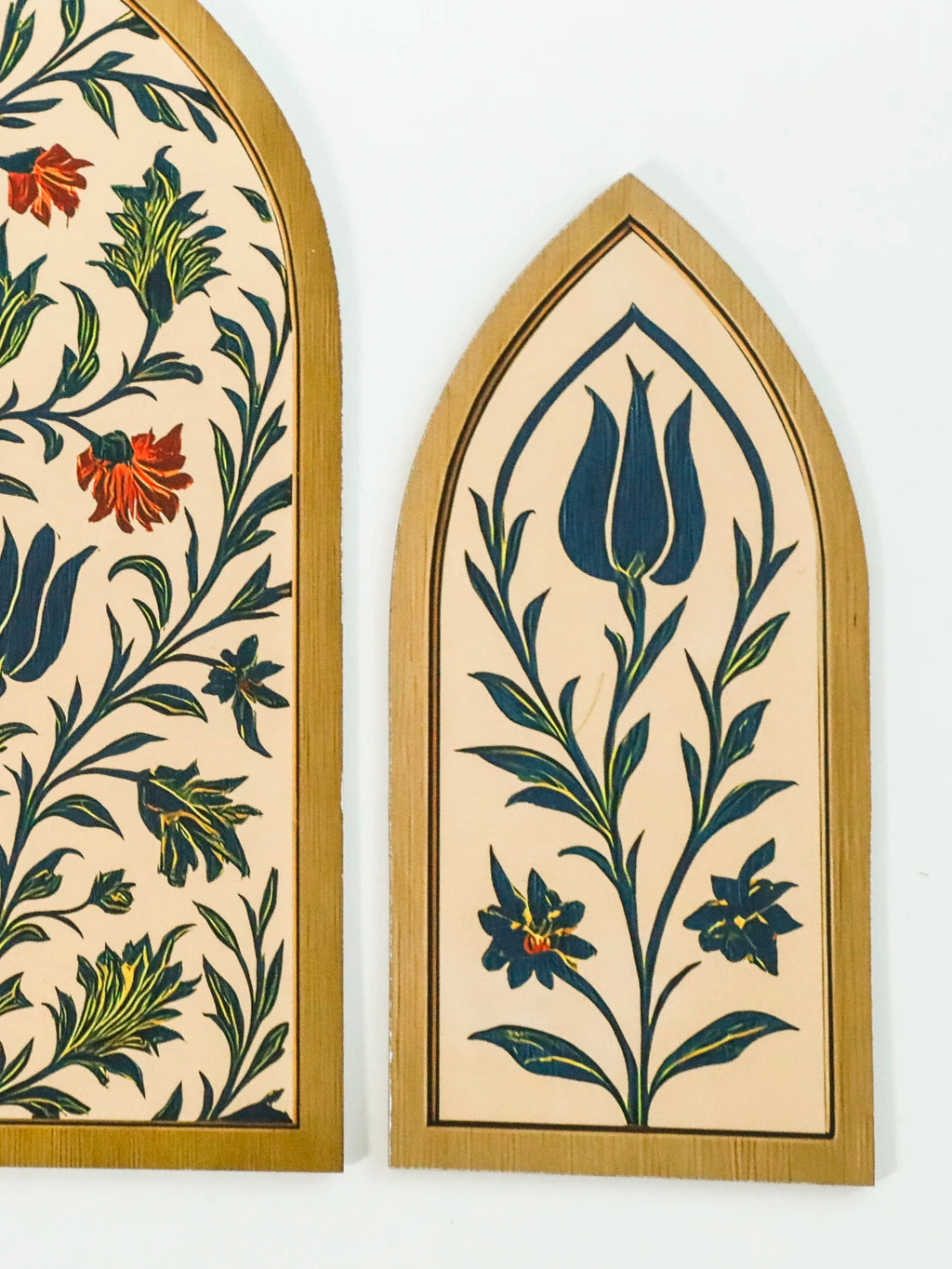 3pcs Islamic Arch Window Style Wall Hanging Floral Pattern Decor Wall Stickers for Ramadan & Eid Home Decor Muslim Festival Gift