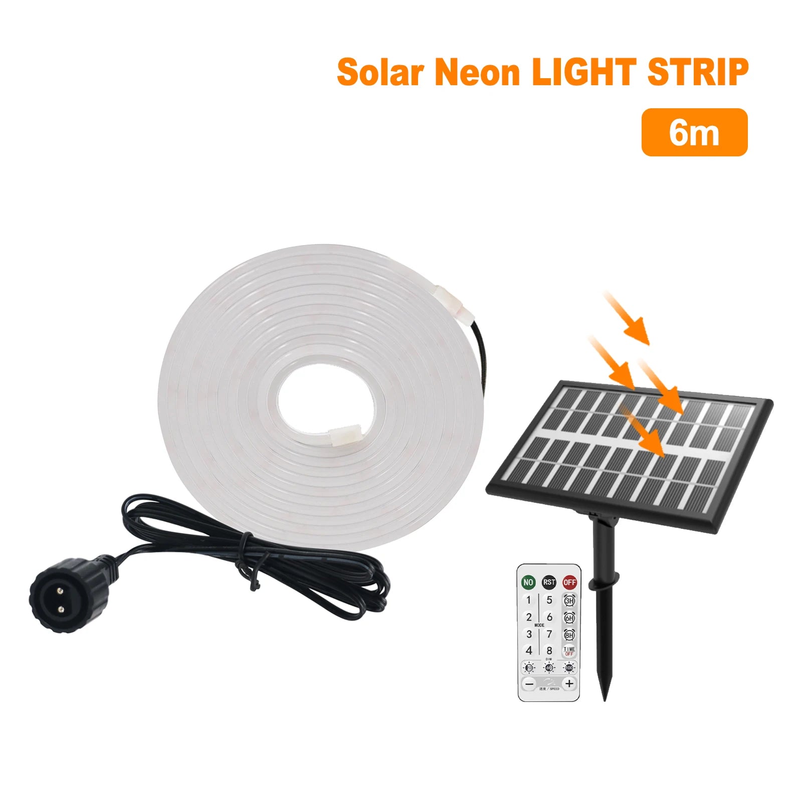 10M Solar Neon LED Strip Outdoor Pool IP67 Waterproof Flexible 2835 LED Tape Light Sign With Remote 24V 120LEDs/M Tube Diode
