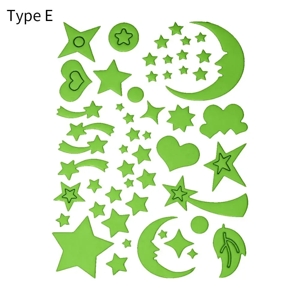 1Set 3D Bubble Stars Moon Dots Self-adhesive Luminous Wall Sticker Kids Bedroom DIY Decal Glow In Dark Fluorescent Decoration
