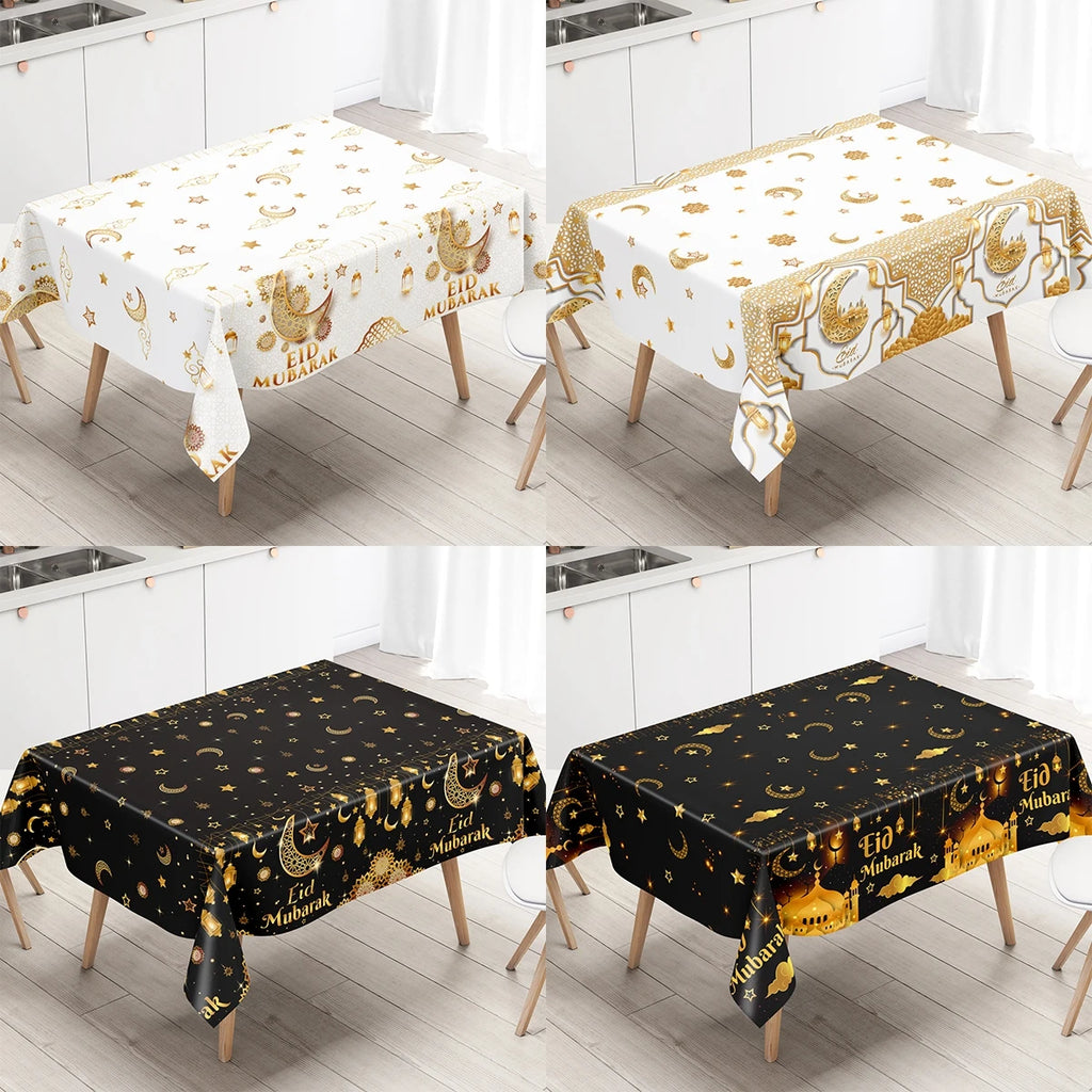 Eid Mubarak Tablecloths Ramadan Decoration 2025 for Home Islamic Muslim Party Decor Ramadan Kareem Tableware Eid Al Adha Gifts