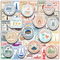 10/50PCS New Passport Stamp Graffiti Stickers Famous Buildings Travel City Cartoon Decal Laptop Phone Cup Car Classic Kid Toys