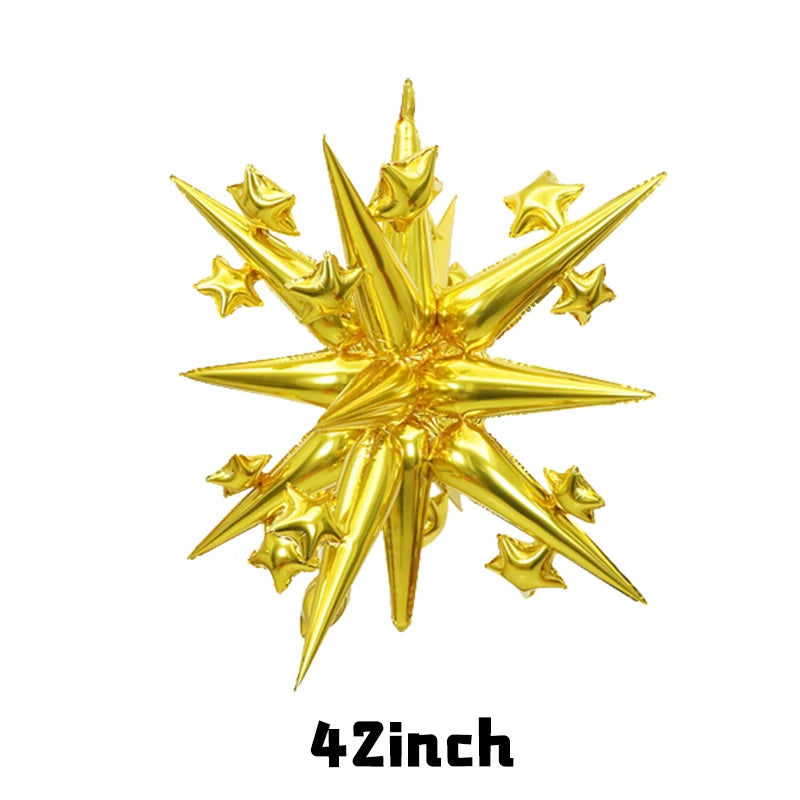 42inch Starbust Foil Balloons Gold Star Helium Globos Starbust Balloon for Birthday Decoration Chritsmas Birthday Decor Supplies