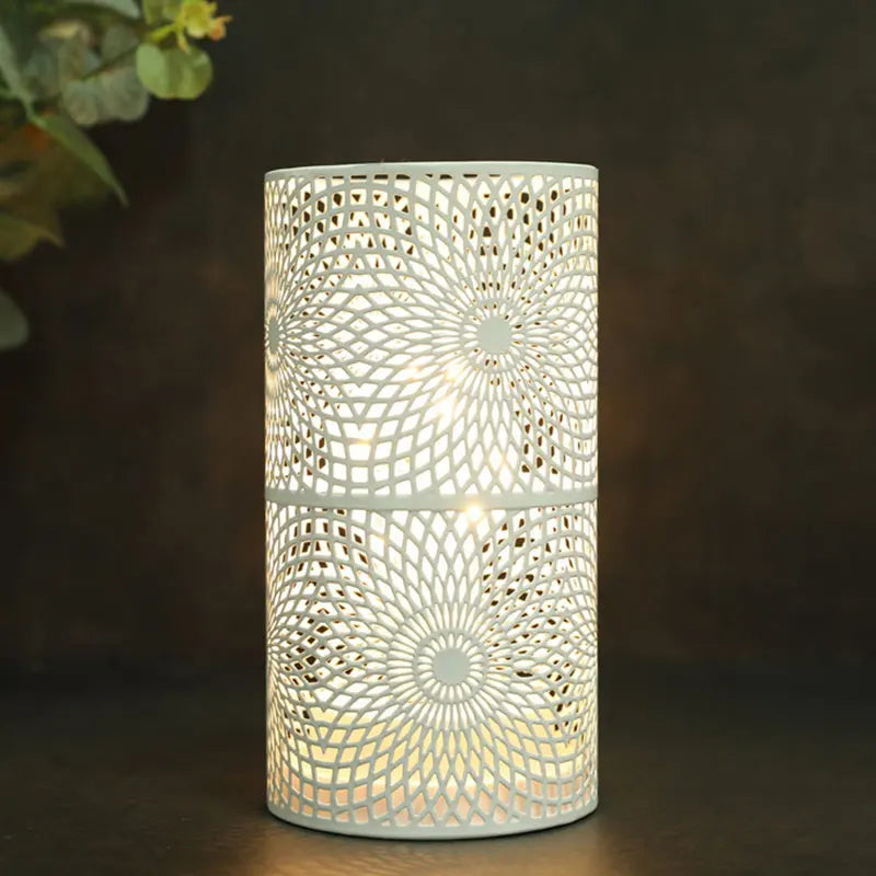 2Pcs/set  Battery Powered Table Lamp Modern Nordic Cylinder Lamp for Warm Light with LED Edison Style Bulb Wedding Home Decor