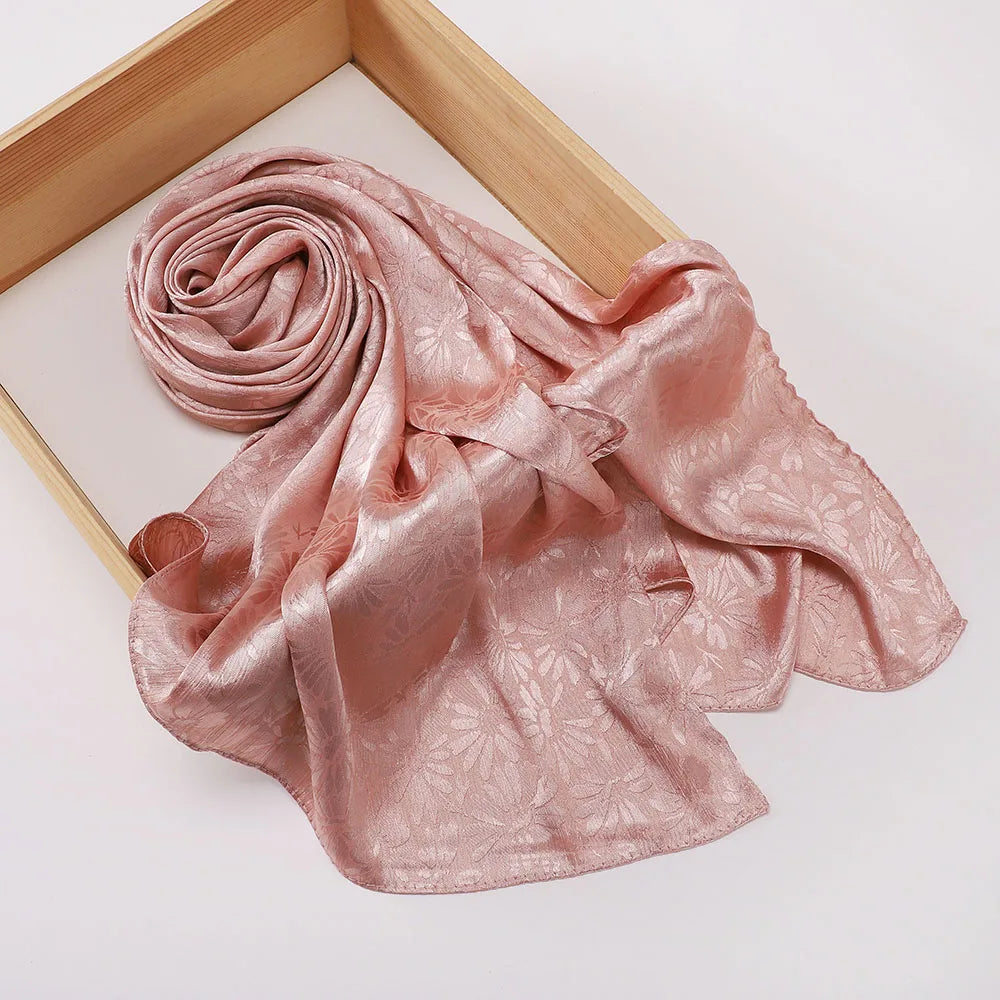 Premium Glimmer Satin Silk Crepe Crinkle Shawl Glitter Breathable Light Weight Muslim Women Scarf Hijab Long Shawl