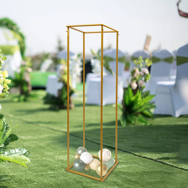 Golden Wedding Decorative Flower Stand Metal Background Landing Flower Balloon Frame Party Event Decoration