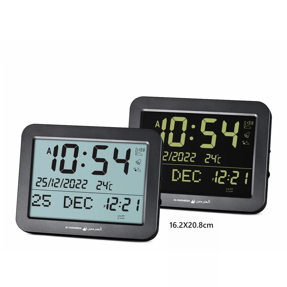 Muslim Clock Mecca Time for All Islamic Prayers with Multiple Azan Sound Qiblah Direction Temp Hijir Calendar and Audio Out