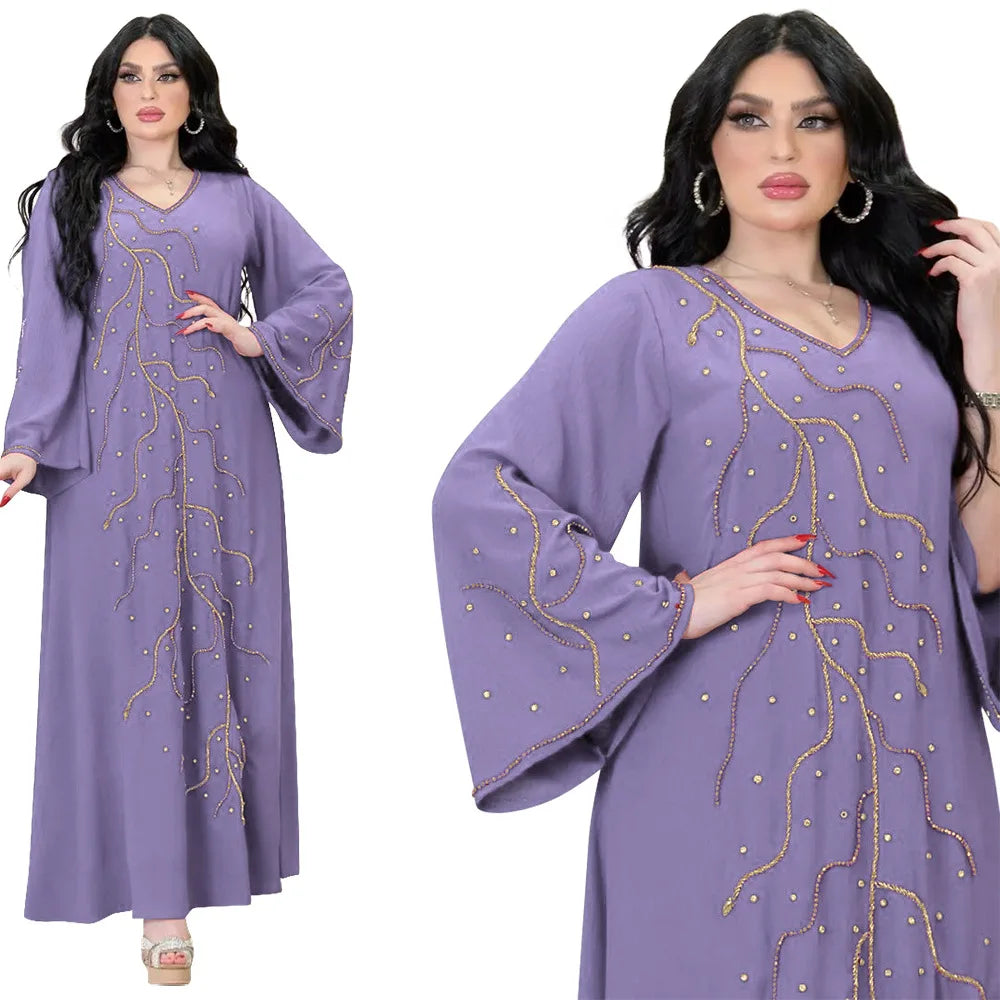 Caftan Eid Elegant Muslim Women Dress Ramadan Party Dubai Abaya Turkey Islam Long Evening Dresses Musulmane Elegant Vestidos