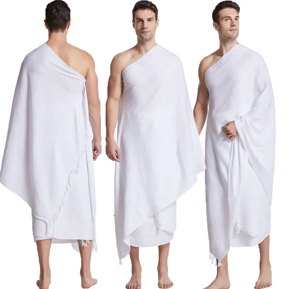 2Pcs Ihram Pilgrimage Towel Set for Men Hajj & Ramadan