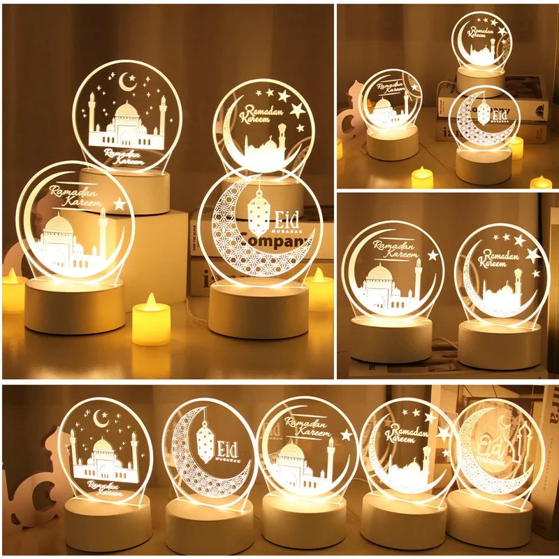 EID Night Light Mubarak Ramadan Decoration For Home 2025 Islamic Muslim Party Decor Ramadan Kareem Happy Eid Al Adha Ramadan