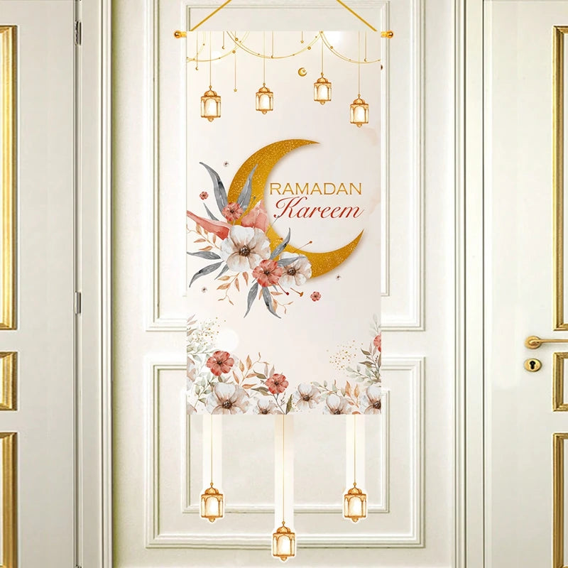 Eid Mubarak Decoration Hanging Flag Eid Mubarak Decor 2025 for Home Islamic Muslim Party Decor Ramadan Kareem Eid Al-Fitr Gift