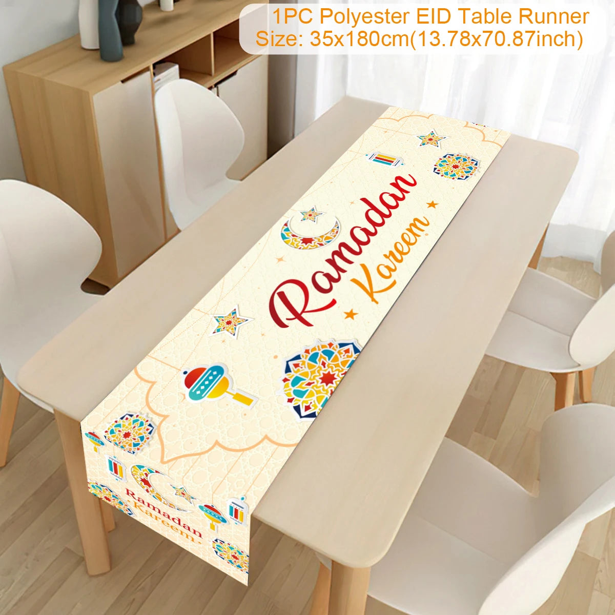 Eid Mubarak Tablerunner Ramadan Decoration For Home 2024 Islamic Muslim Party Supplies Eid Al Adha Ramadan Kareem Tablecloths