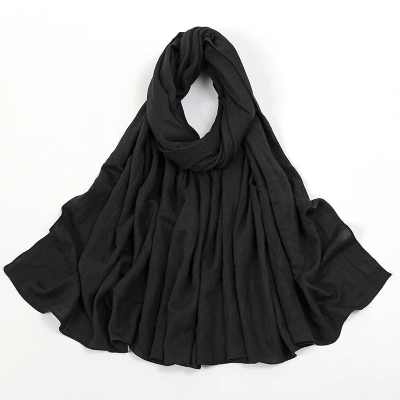 Fashion Muslim Crinkle Hijab Scarf For Women Musulman Soft Cotton Headscarf Islamic Hijab Long Shawls And Wraps Turban 180*90cm