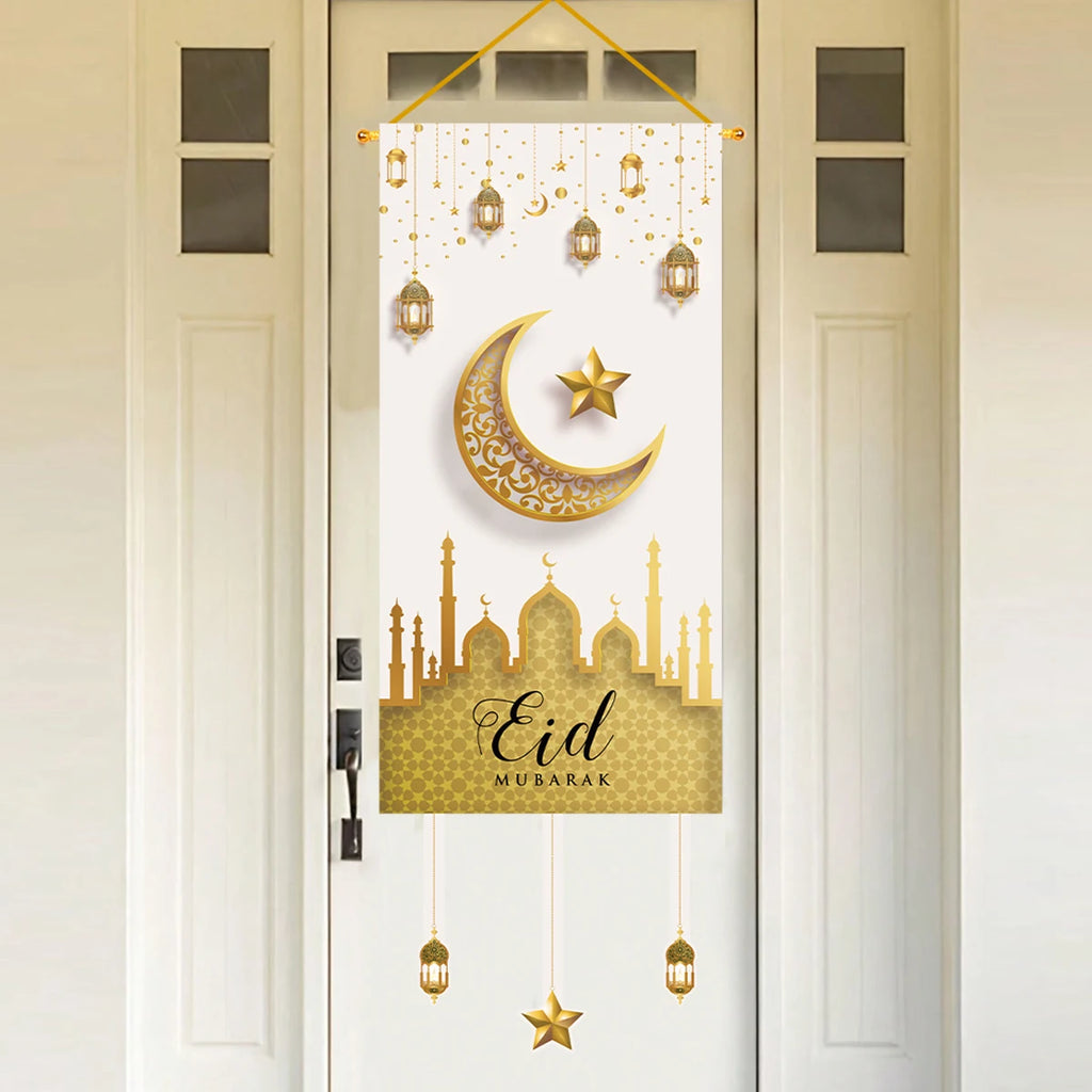 Eid Mubarak Decoration Hanging Flag Eid Mubarak Decor 2025 for Home Islamic Muslim Party Decor Ramadan Kareem Eid Al-Fitr Gift