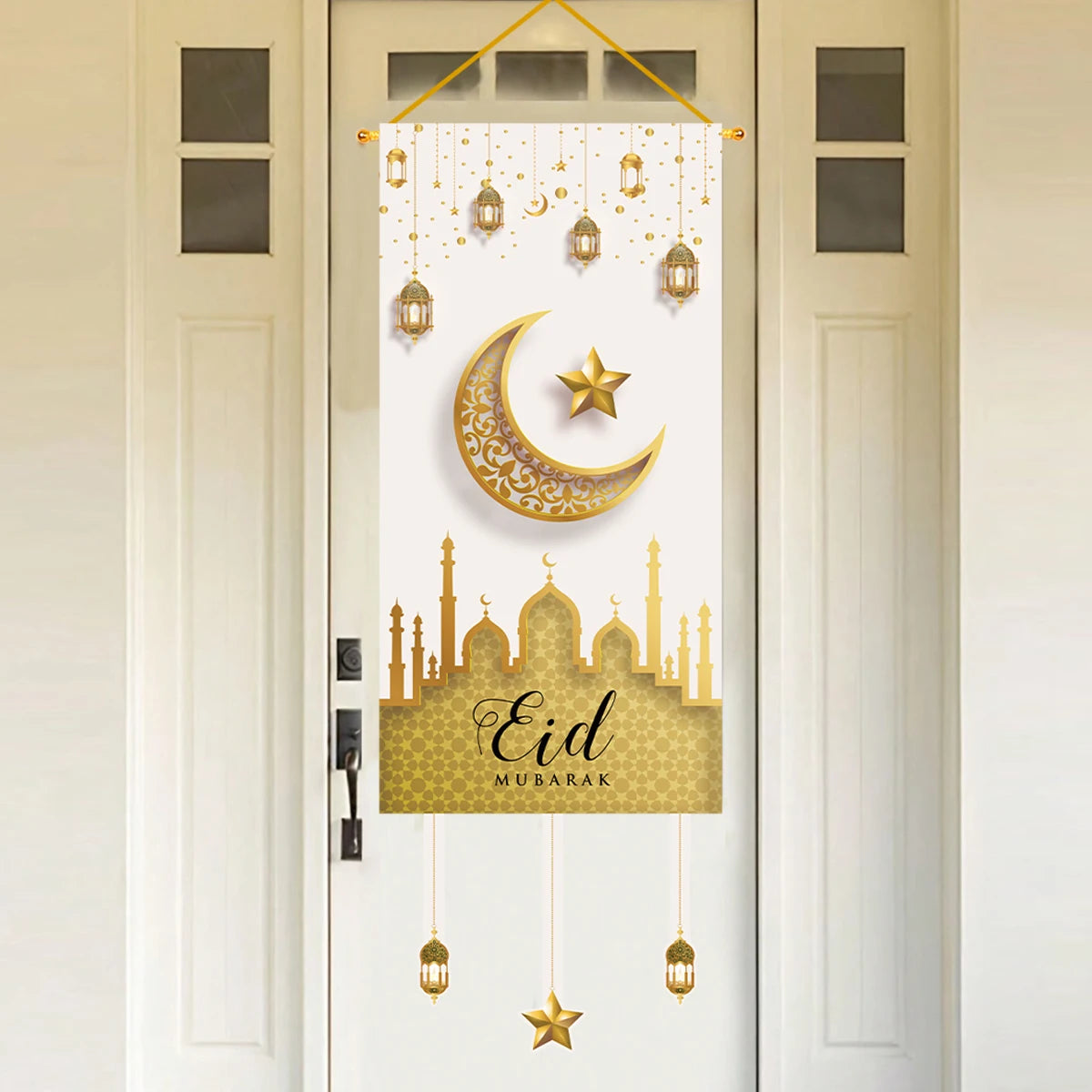 Eid Mubarak Decoration Hanging Flag Eid Mubarak Decor 2025 for Home Islamic Muslim Party Decor Ramadan Kareem Eid Al-Fitr Gift
