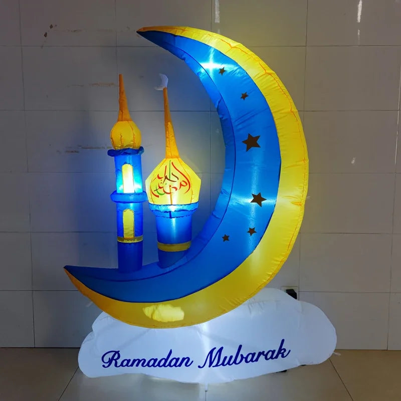 Inflatable Ramadan Decoration Eid Mubarak Muslim/Islamic Decorations Built-in LED Lights Inflatable Toys Outdoor Garden Decor