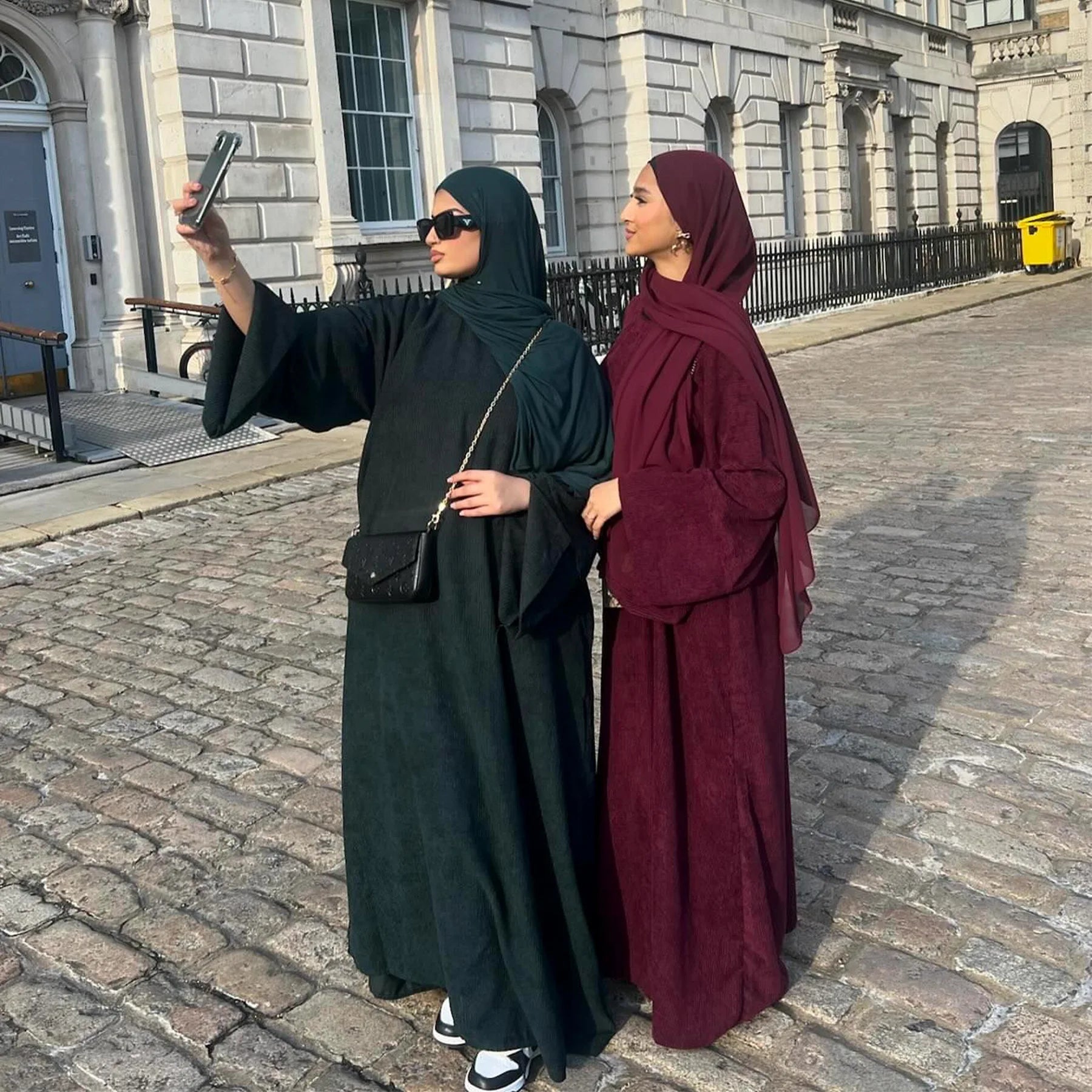 Closed Casual Corduroy Winter Abaya for Muslim Women – Eid 2025 Moroccan Kaftan Caftan Modest Dress